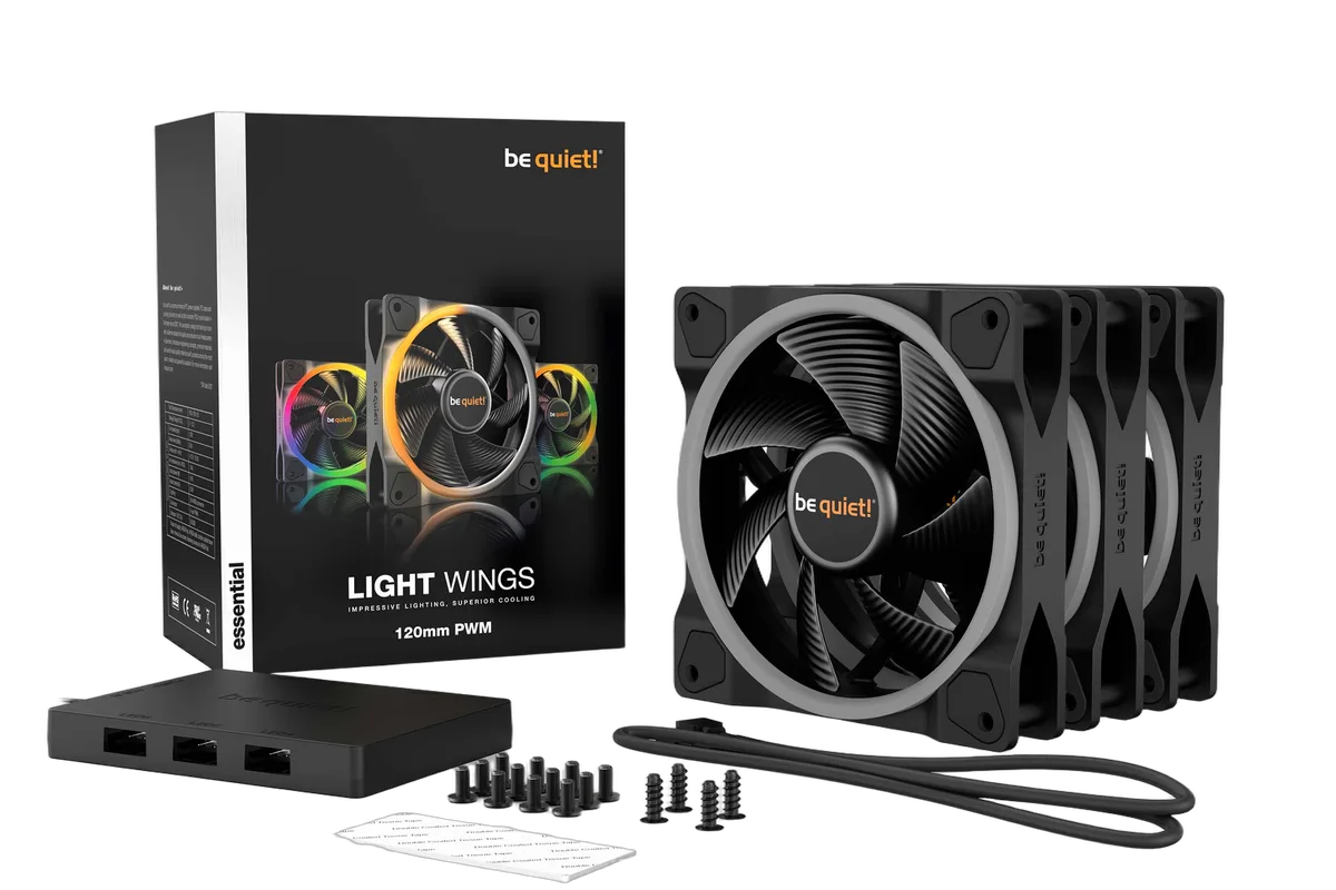 be quiet! Pack de 3 Light Wings 120mm PWM ARGB — vue 2