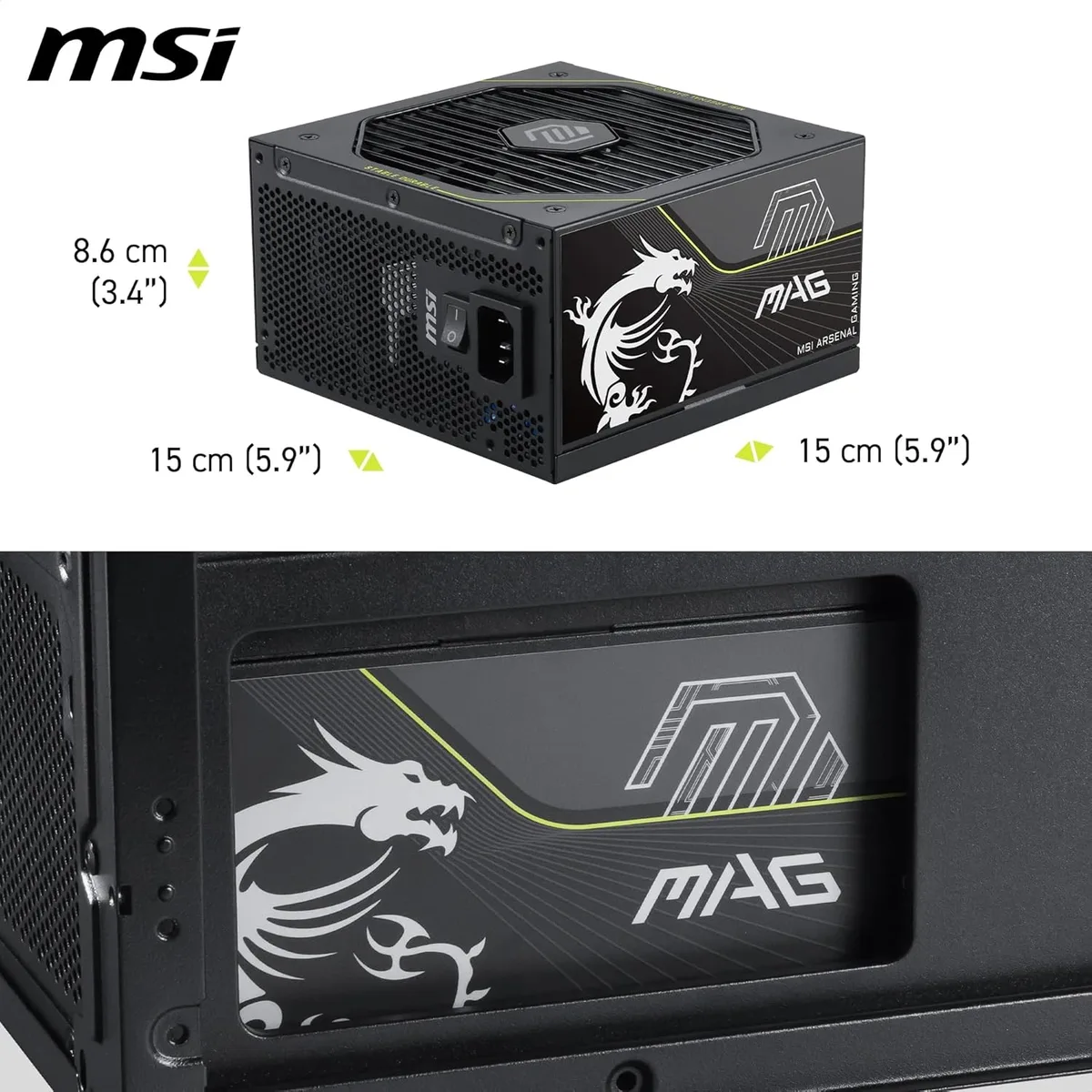 MSI ATX 650W - 80+ BRONZE - MAG A650BN Noir — vue 7