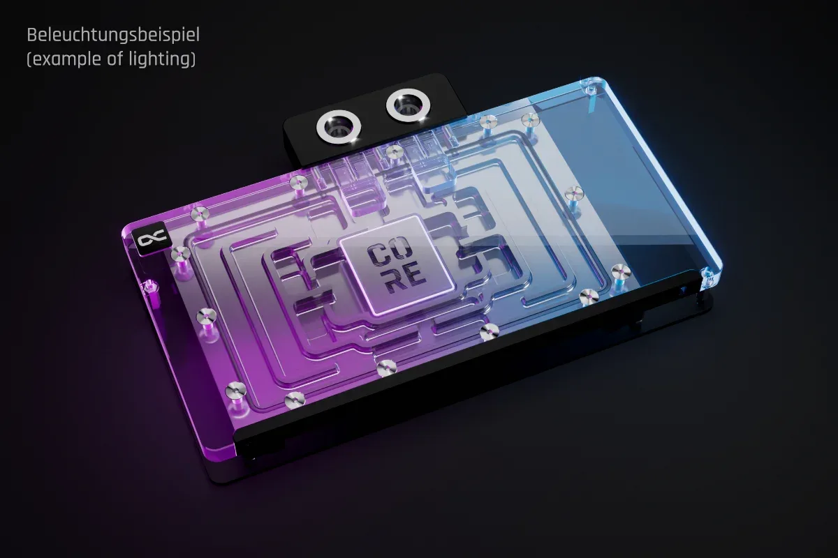 Alphacool Core Geforce RTX 5090 Solid + AMP avec Backplate — vue 3