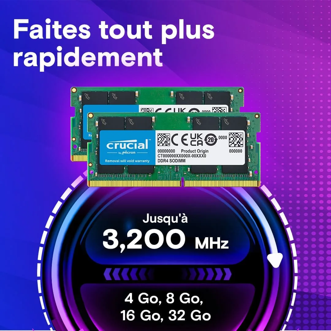 Crucial CT16G4SFRA32AT 16Go (1x16Go) SO-DDR4 3200MHz OEM — vue 2