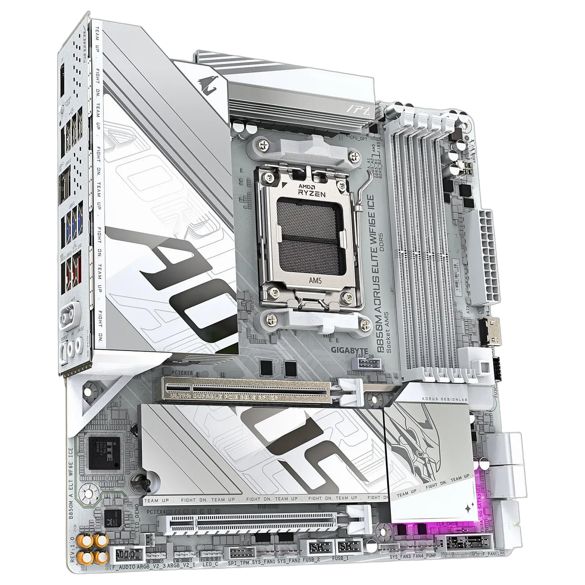 Gigabyte B850M A ELT WF6E ICE — vue 4
