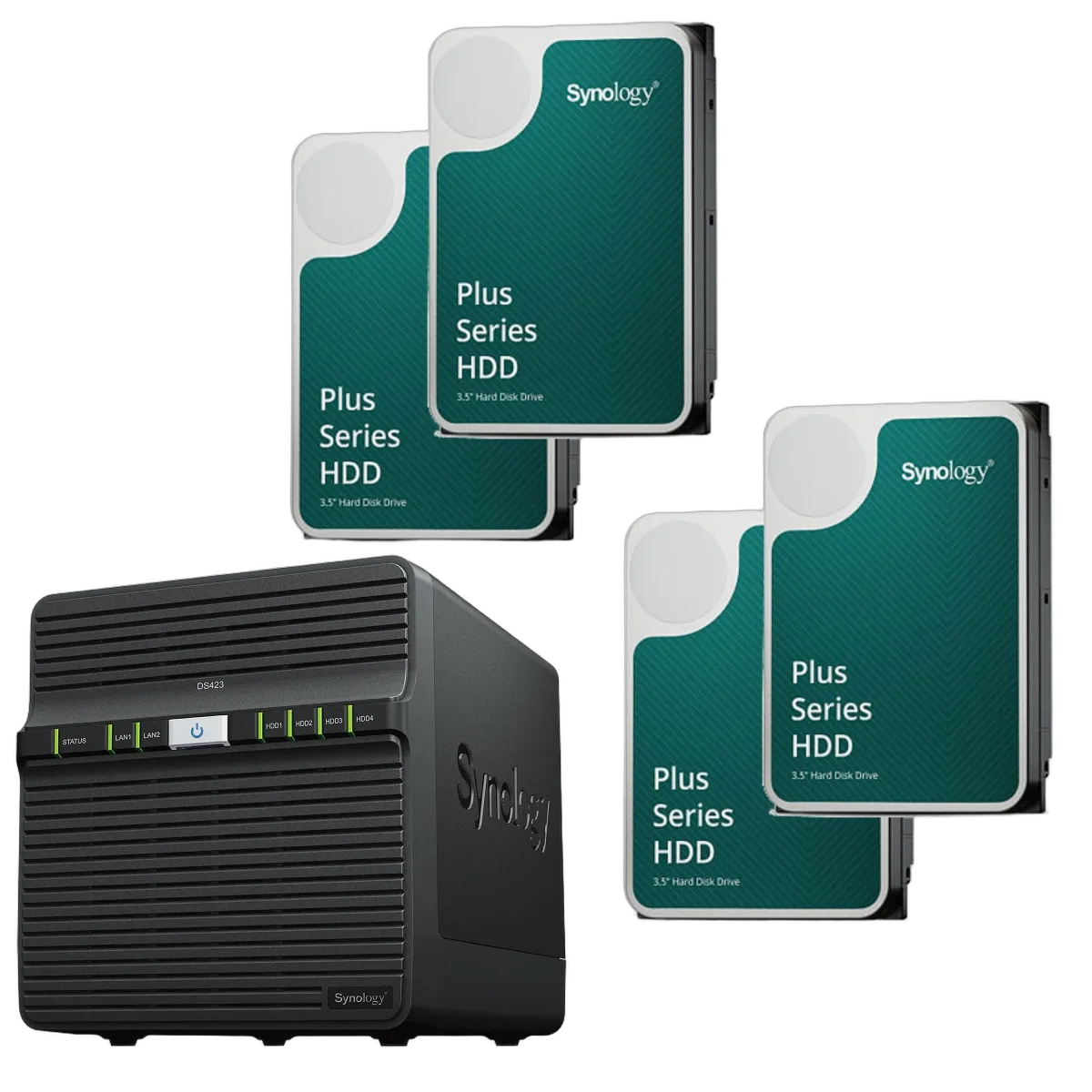 Synology DS423 - 4 Baies avec 4 disques de 4To — vue 1