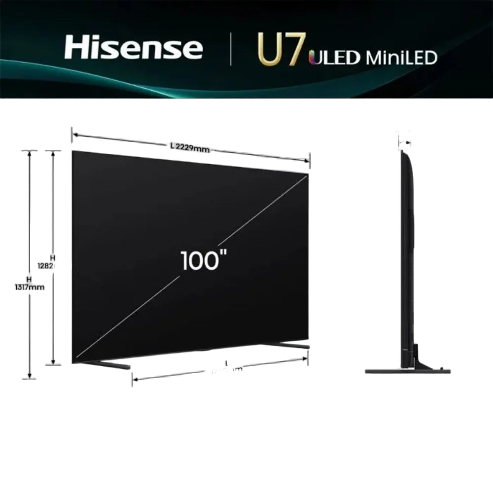 Hisense 100" QD Mini-LED 4k - 100U7Q, vue 2