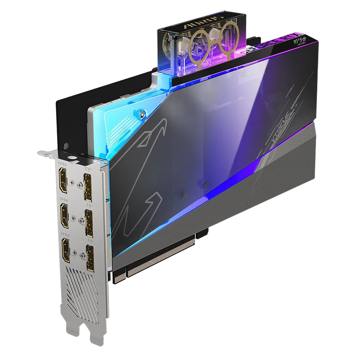 Gigabyte GeForce AORUS RTX 3080 XTREME WATERFORCE WB 10G LHR — vue 2