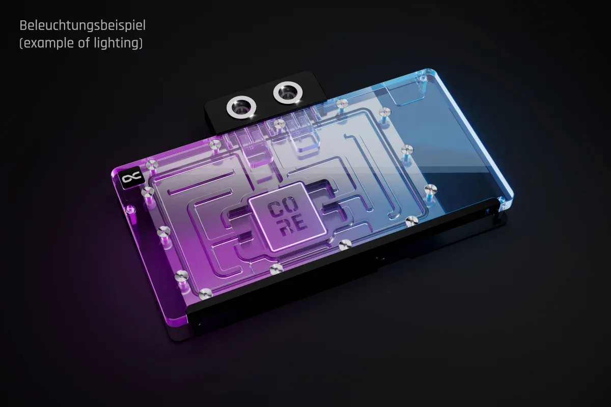 Alphacool Core Geforce RTX 5080 Solid + AMP avec Backplate — vue 3