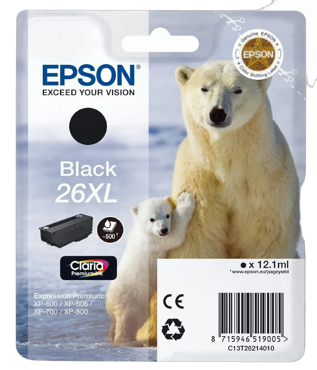 Epson Cartouche d'encre Noir 26XL — vue 1