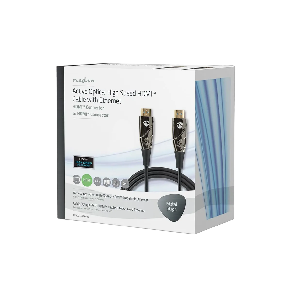 Nedis Câble HDMI Highspeed + Ethernet mâle/mâle - 40m — vue 3
