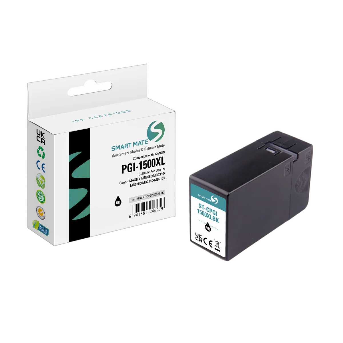 Compatible Canon Cartouche PGI-1500XLBK Noire — vue 1