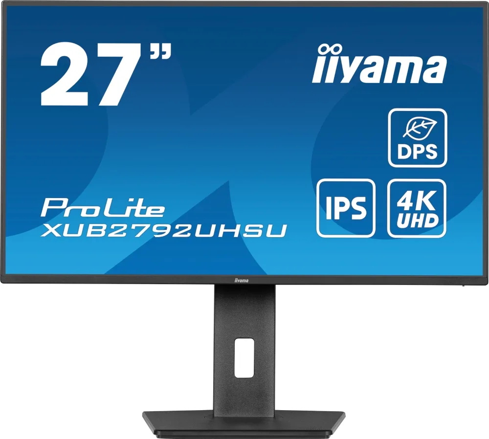 Iiyama PROLITE XUB2792UHSU-B6 - 27" 4K 60Hz IPS 4ms Pivot USB-C HP économie d'énergie dynamique — vue 1