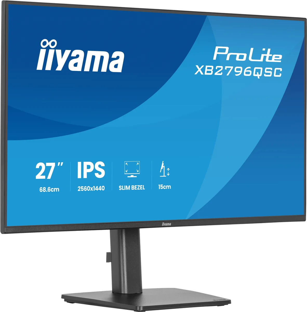 Iiyama Prolite XB2796QSC-B1 - 27" QHD 75Hz USB-C PD 65W — vue 3
