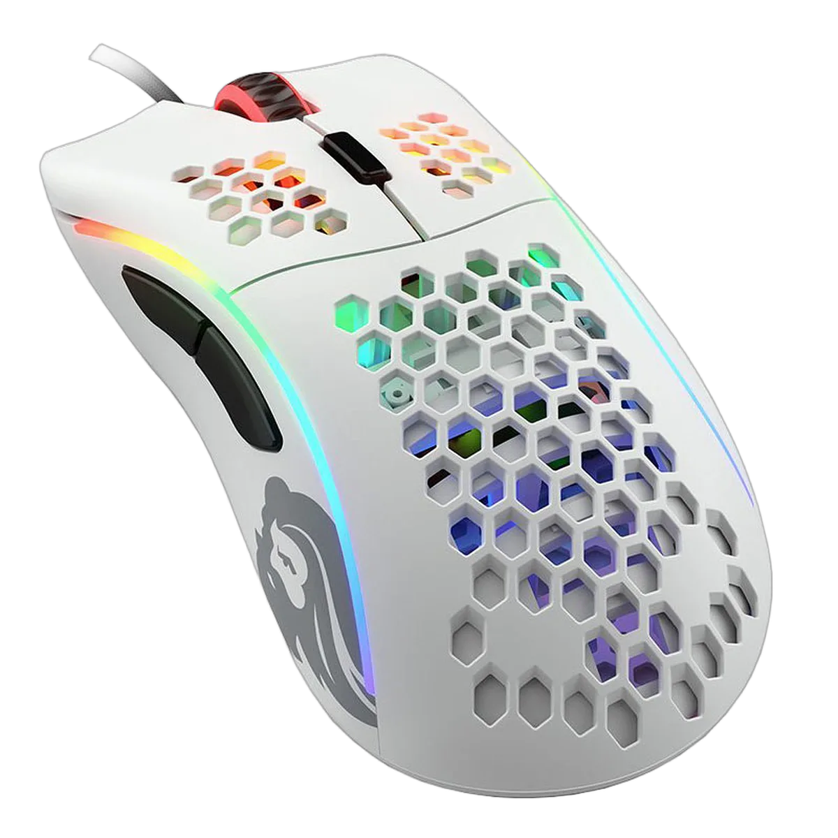 Glorious Model D - Filaire - RGB - Blanc — vue 3