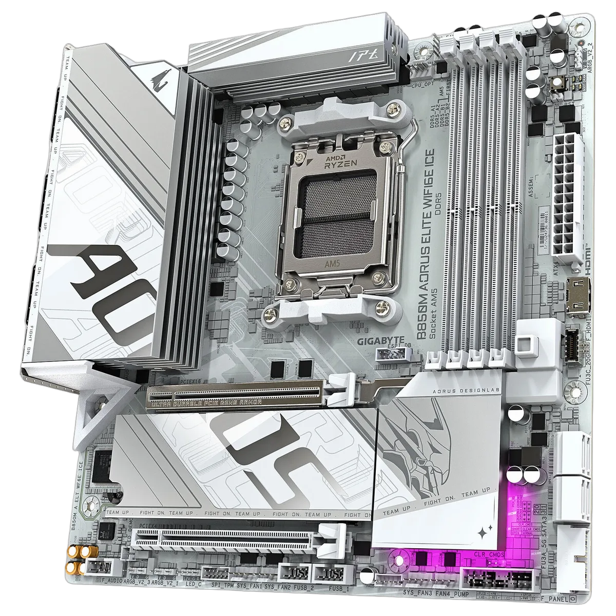 Gigabyte B850M A ELT WF6E ICE — vue 2