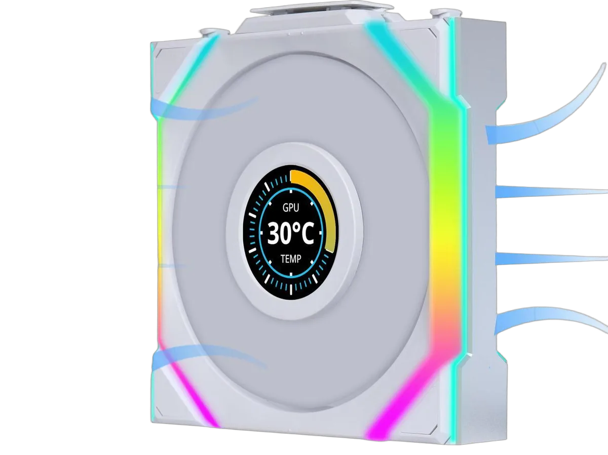 Lian-Li UNI FAN SL WIRELESS LCD ARGB REVERSE PWM 120mm - Blanc — vue 2