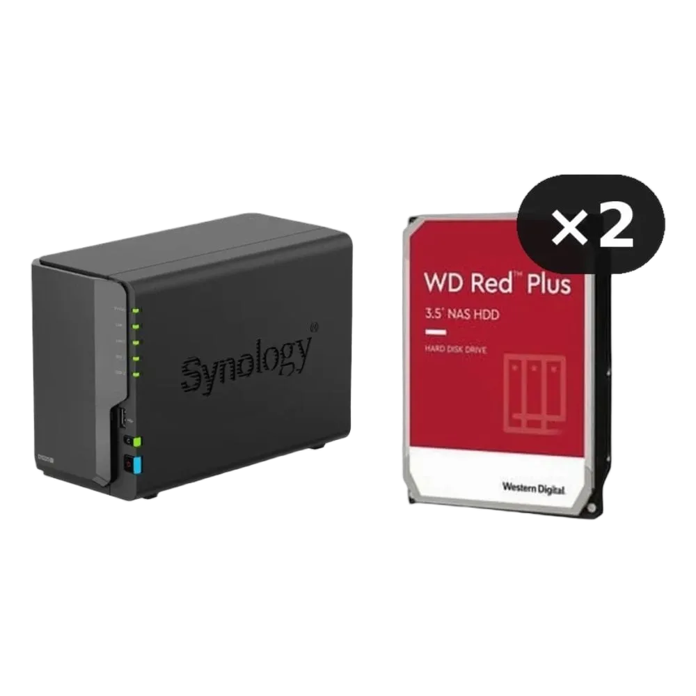 Synology DS225+ - 2 Baies + 2x To RED Plus SATA III - WD20E, vue 1