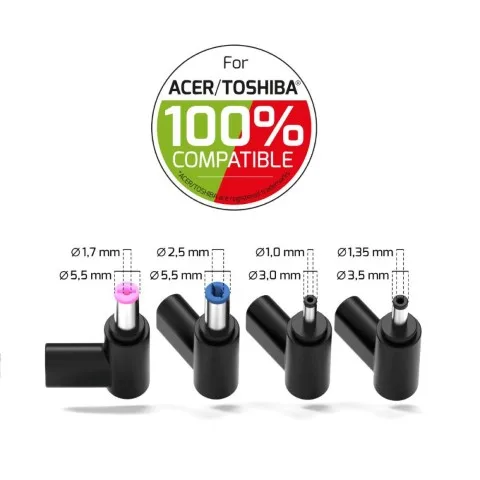 Port Alimentation secteur GaN 100W pour Acer/Toshiba - 4 embouts — vue 2