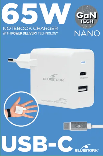 Bluestork 65W USB C - Blanc/Détachable — vue 10