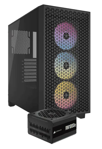 Corsair 3000D Airflow RGB Noir + RM1000e Noir