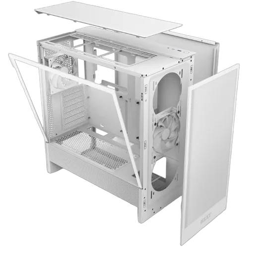 NZXT H5 Flow Blanc - MT/Sans Alim/E-ATX — vue 3