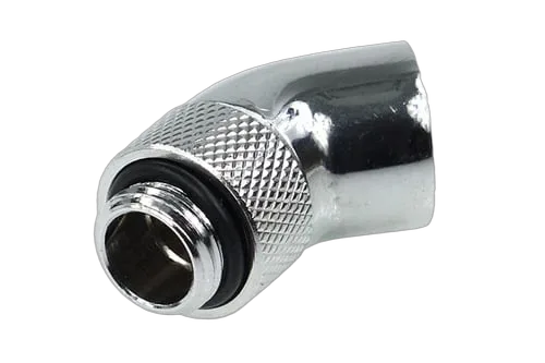 Alphacool HF Coude 45° rotatif - 1/4" Mâle / Femelle Chrome — vue 1