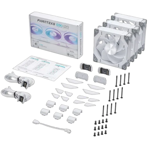 Phanteks D30 Reverse White (Pack de 3x120 mm) D-RGB — vue 10