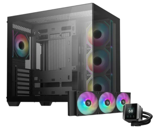 Deepcool CG530 4F Noir - MT/Sans Alim/ATX + MYSTIQUE 360 ARGB - Noir - 360mm — vue 1