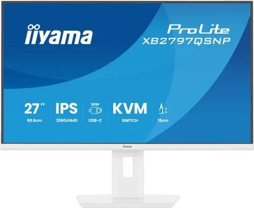Iiyama Prolite XB2797QSNP-W1 - 27" QHD 75Hz IPS 1ms Pivot AdaptiveSync — vue 3