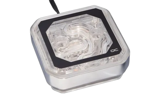 Alphacool Eisblock XPX Aurora CPU - Acryl Chrome/Blanc RGB — vue 2
