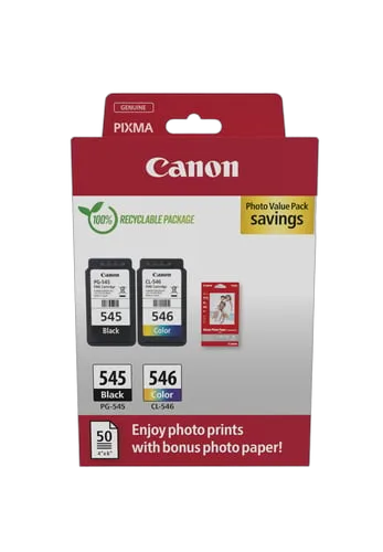 Canon Pack Noir et Couleurs PG-545 / CL-546
