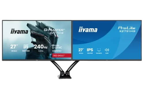 Iiyama 27" FHD 240Hz Fast-IPS G-Sync + 27" FHD 120Hz + Bras double