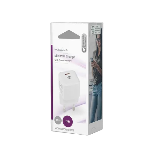 Nedis Chargeur mural 20W - 1 port USB-C - Blanc — vue 7