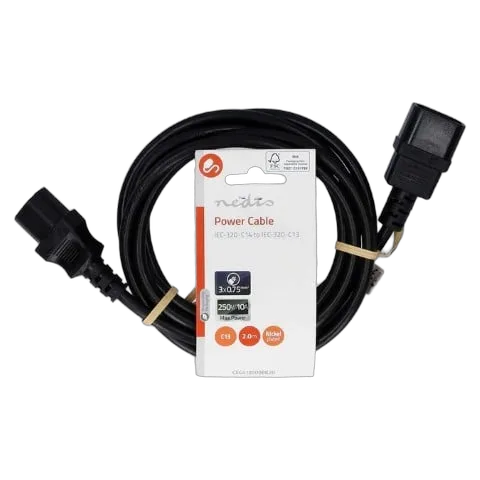 Nedis Rallonge IEC C14 vers IEC C13 - 2m - Noir