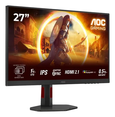 AOC U27G4R - 27" 4K/160Hz ou FHD/320Hz Fast IPS 0.3ms Pivot Compatible G-Sync — vue 2