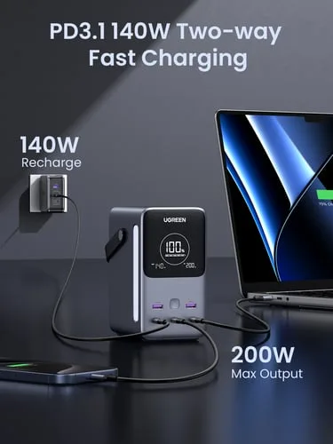 UGREEN PowerBank 5 ports - 48000mAh - 300W - Gris — vue 6