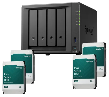 Synology DS425+ - 4 Baies avec 4 disques de 8To SATA III