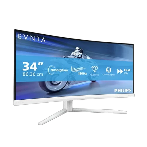 Philips Evnia - 34" CURVE UWQHD 180Hz Fast VA Ambiglow FreeSync Premium — vue 2