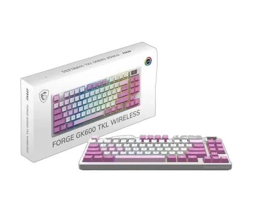 MSI Forge GK600 TKL - Mécanique - Sans-Fil - RGB - Violet