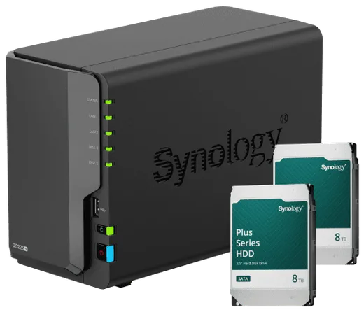 Synology DS225+ - 2 Baies avec 2 disques de 8To HAT3310-8T