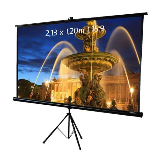 Ecran de projection trépied - 2,13m x 1,20m 16:9-Seconde Vie-Très Bon Etat