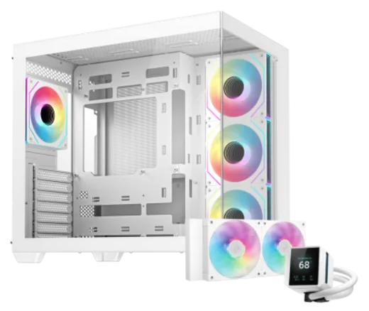 Deepcool CG530 4F Blanc - MT/Sans Alim/ATX + MYSTIQUE 240 ARGB Blanc