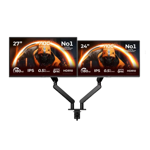 AOC 27G50F 27" FHD/180Hz/IPS + 24G50F 24" FHD/180Hz/IPS + Double Bras — vue 1