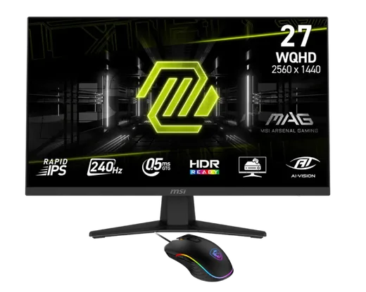 MSI MAG 274QF X24 - 27" QHD 240Hz Fast IPS 0.5ms FreeSync Premium + Souris Forge GM300 — vue 1