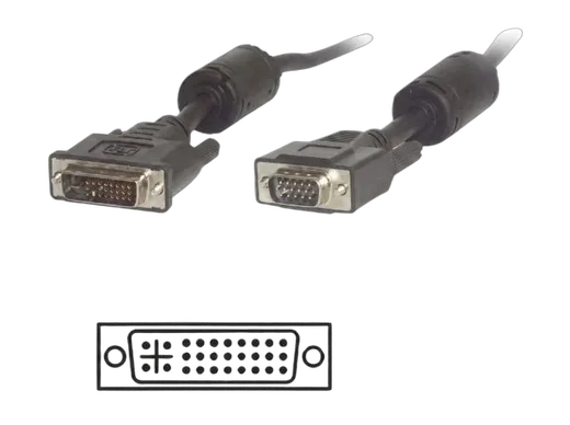 MCL Samar Câble DVI-I/HD15 (VGA) mâle/mâle - 2m - Noir — vue 1