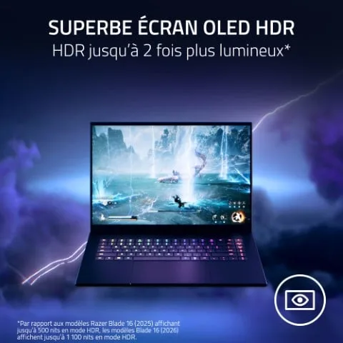 Razer Blade 16 - 16" OLED 2.5K U9 386H RTX 5090 32Go 2To W11 — vue 12