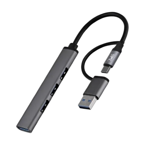 T'nB iClick Hub USB-A/USB-C - 4 ports - Gris