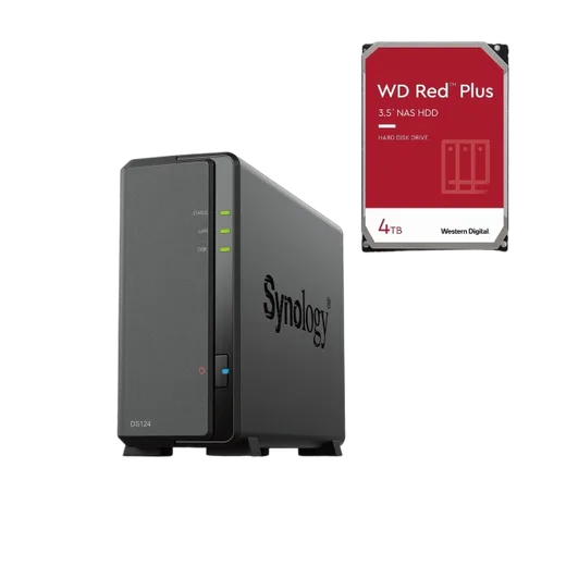 Synology DS124 - 1 Baie avec 1 disque de 4To