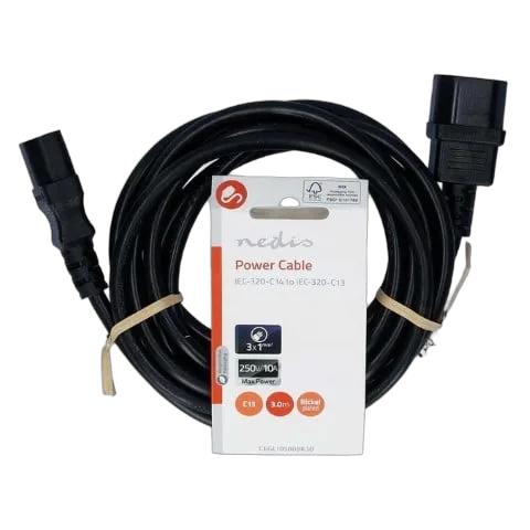 Nedis Rallonge IEC C14 vers IEC C13 - 3m - Noir