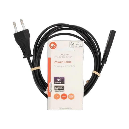 Nedis Câble Euro Masculin vers IEC-320-C7 - 2m - Noir