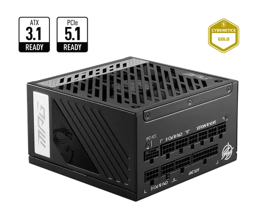 MSI ATX 850W - 80+ Gold - MPG A850GS PCIE5 Noir