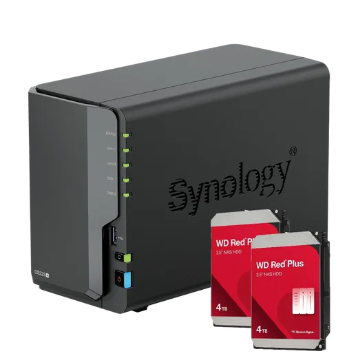 Synology DS225+ - 2 Baies avec 2 disques de 4To RED Plus