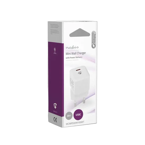 Nedis Chargeur mural 20W - 1 port USB-C - Blanc — vue 8